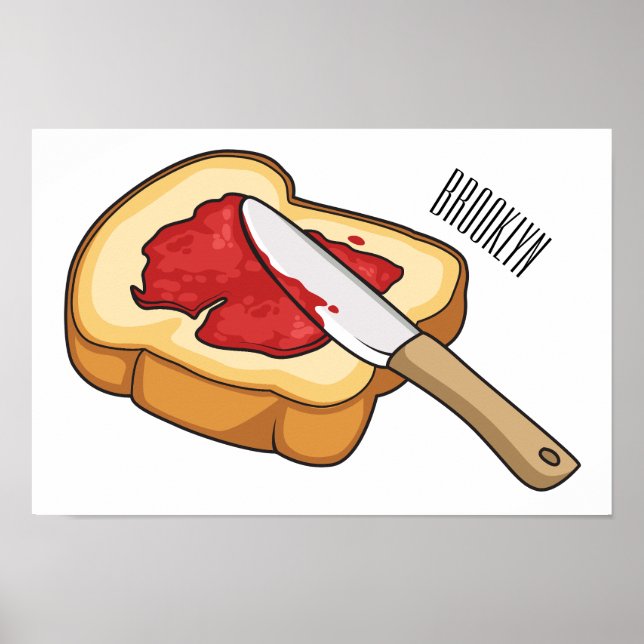 Affiche Bread & jam cartoon illustration  (Devant)