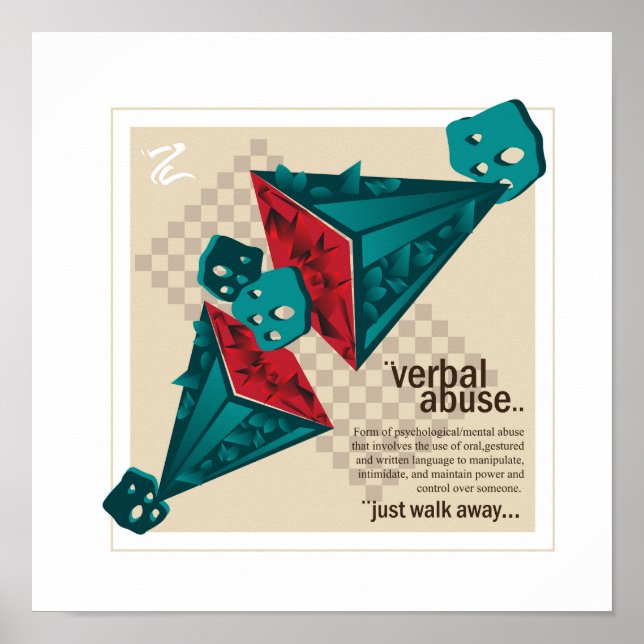 Affiche "Break the Silence : Reconnaître l'abus de verbes" (Devant)