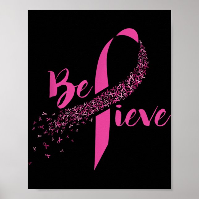 Affiche Breast Cancer Awareness Insrational Believe  (Devant)