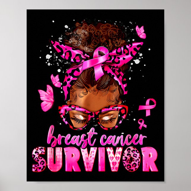 Affiche Breast Cancer Awareness Survivor Black Women Melan (Devant)