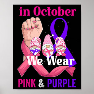 Affiche Breast Cancer Domestic Violence Awareness Pink Pur