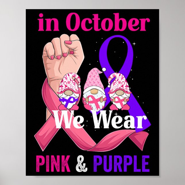 Affiche Breast Cancer Domestic Violence Awareness Pink Pur (Devant)