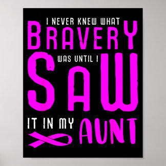 Affiche Breast cancer pink ribbon knew what bravery was 