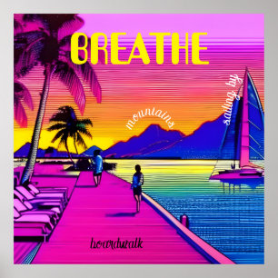 Affiche BREATHE - Coucher de soleil au bord de l'eau scène