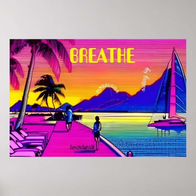 Affiche BREATHE - Coucher de soleil au bord de l'eau scène (Devant)