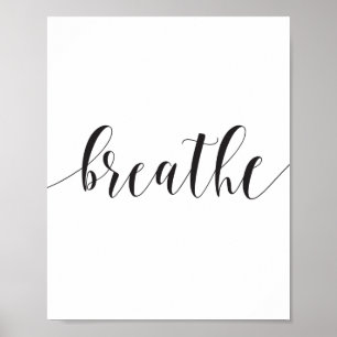Affiche Breathe Typographie Citation Motivationnelle, Zen