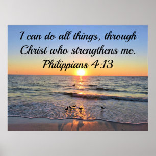 AFFICHE BREATHTAKING PHILIPPIANS 4:13 OCEAN SUNRISE