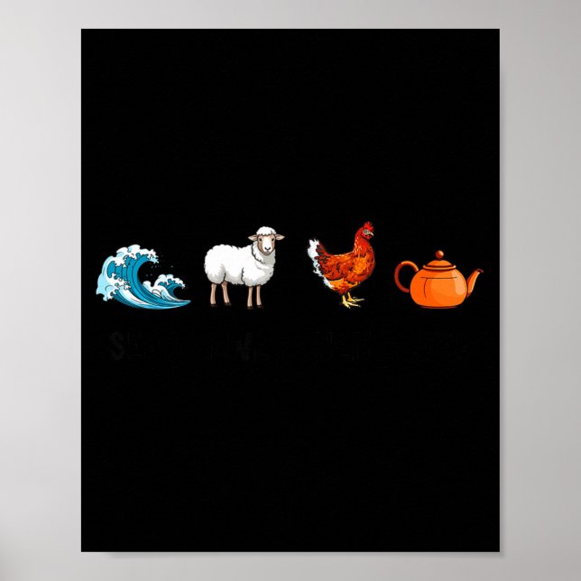 Affiche Brebis de mer poule thé blague drôle citation dict (Devant)