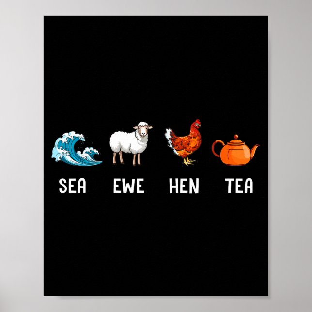 Affiche Brebis de mer Tea drôle de blague disant citation  (Devant)