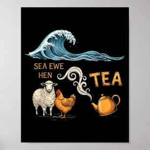 Affiche Brebis de mer Tea drôle de blague disant citation