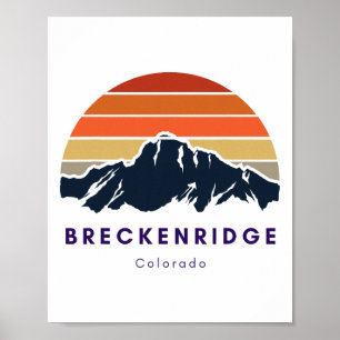 Affiche Breckenridge Colorado Cadeaux Randonnée Ski Brecke