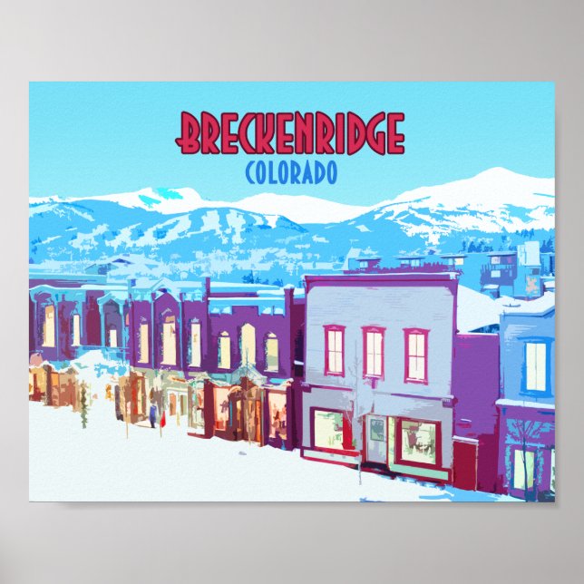 Affiche Breckenridge Colorado Downtown Mountains (Devant)