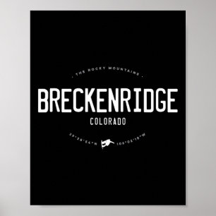 Affiche Breckenridge Colorado Graphisme Vintage en détress