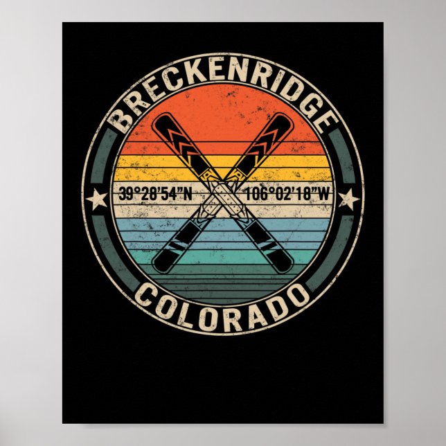 Affiche Breckenridge Colorado Ski Mountain Snowboard (Devant)