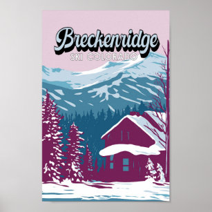 Affiche Breckenridge Colorado Winter Art Vintage