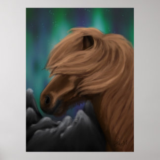 Affiche Breeze du Nord : Cheval islandais en rafale de min