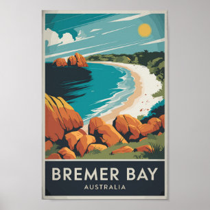 Affiche Bremer Bay Australie Illustration Voyage Art Retro
