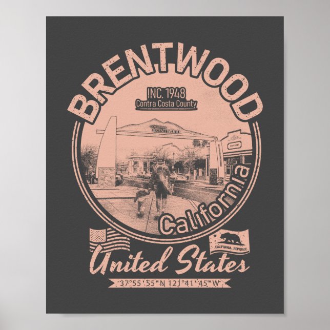 AFFICHE BRENTWOOD CALIFORNIA - VILLE DE BRENTWOOD CA (Devant)