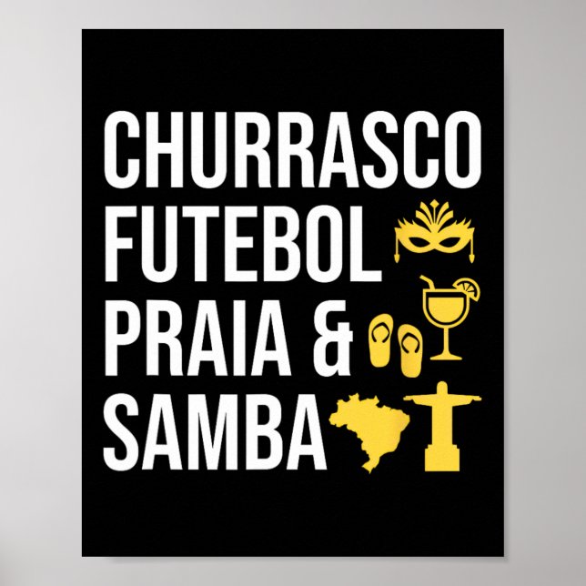 Affiche Brésil Brasil Churrasco Futebol Samby Byrbecue (Devant)