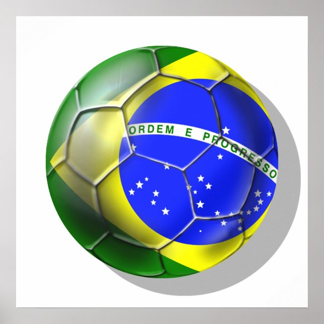 Affiche Brésil Brésil Brasil Samba football drapeau brésil (Devant)