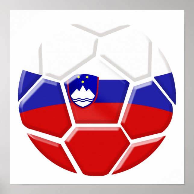 Affiche Brésil Coupe du monde de football 2014 Drapeau slo (Devant)