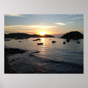 Affiche brésilienne de coucher du soleil de plage