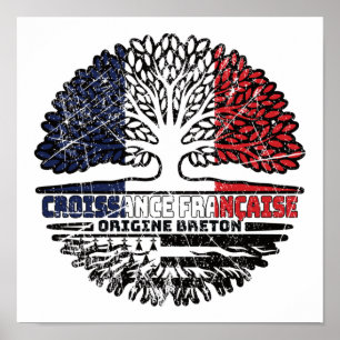 Affiche Bretagne Breton France Arbre Drapeau