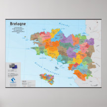 Bretagne, carte administrative 2020 (en français)