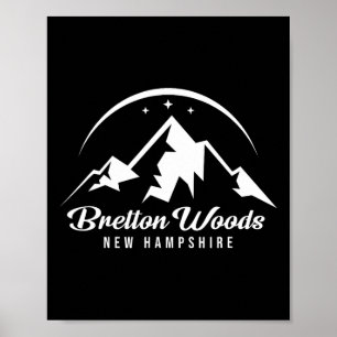 Affiche Bretton Woods New Hampshire Station de ski Neige