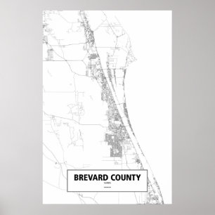 Affiche Brevard County, Florida (black on white)