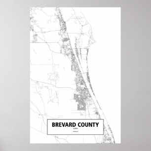 Affiche Brevard County, Florida (black on white)