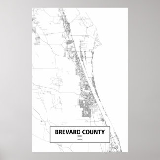 Affiche Brevard County, Florida (black on white)