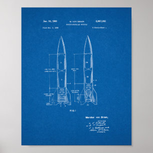 Affiche Brevet à fusée propulsée de missile - modèle