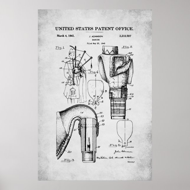 Affiche Brevet américain - Bagpipes (Devant)