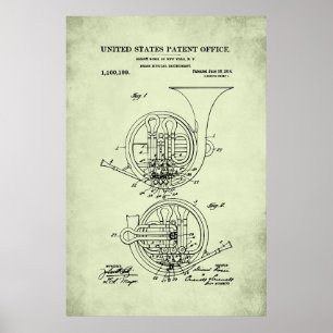 Affiche Brevet américain - Cor d'harmonie