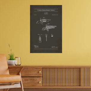 Affiche Brevet américain de 1858 2014 - Colt Revolver