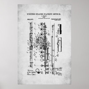 Affiche Brevet américain - Flûte
