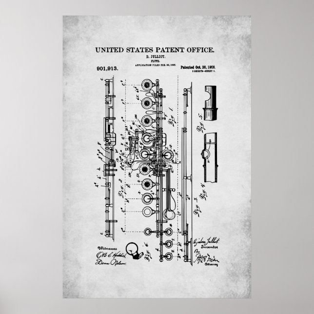 Affiche Brevet américain - Flûte (Devant)