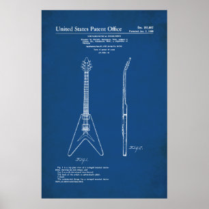 Affiche Brevet américain - Gibson Flying V