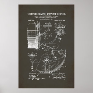 Affiche Brevet américain - Pédale à tambour