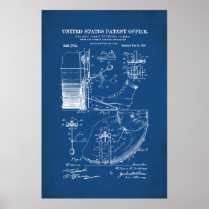 Affiche Brevet américain - Pédale à tambour