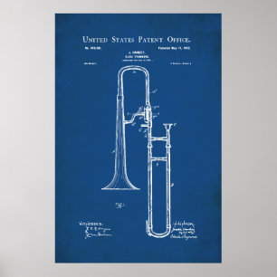 Affiche Brevet américain - Trombone