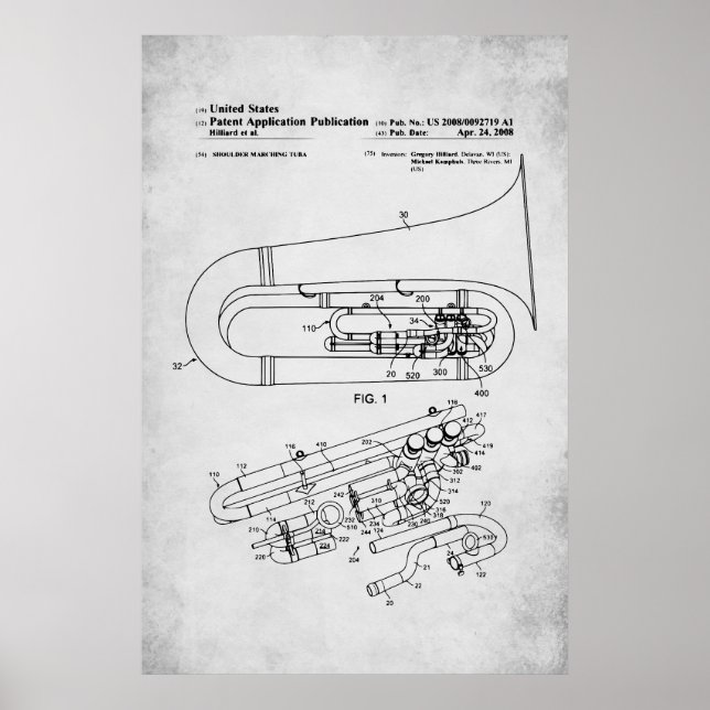 Affiche Brevet américain - Tuba (Devant)