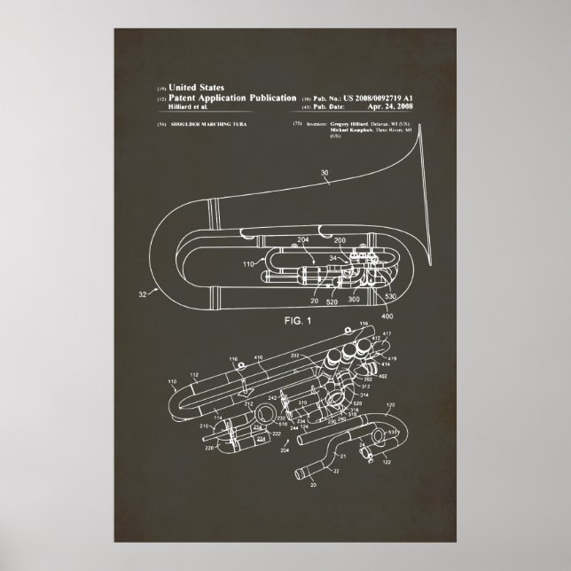 Affiche Brevet américain - Tuba (Devant)