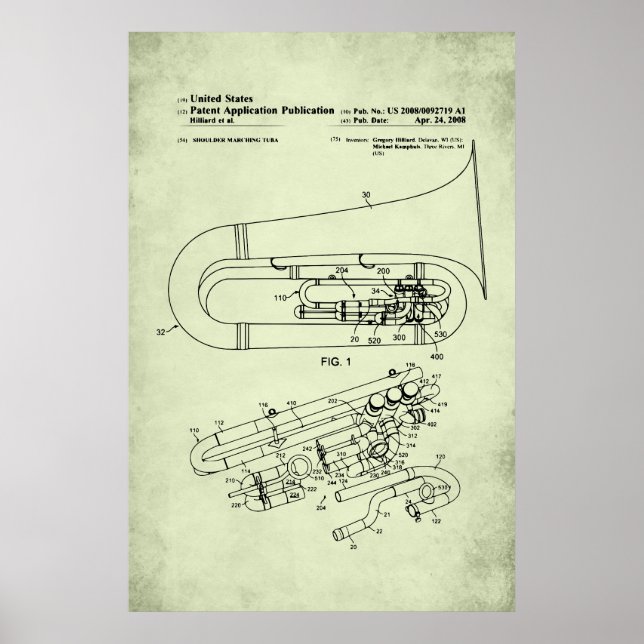 Affiche Brevet américain - Tuba (Devant)