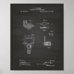 Affiche Brevet automatique de l'arroseuse 1891 du feu -