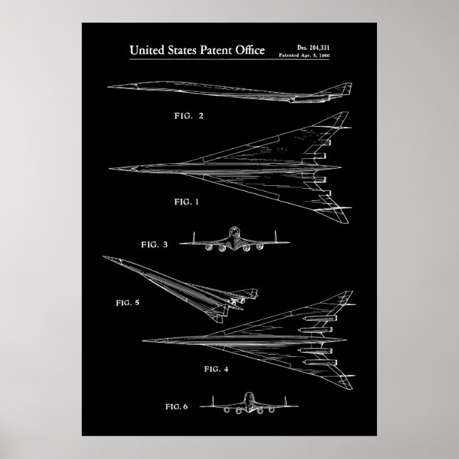 Affiche Brevet d'avion de la NASA 1966 (Devant)