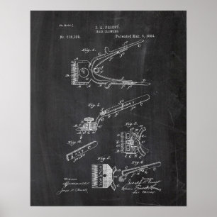 Affiche Brevet de Clippers de cheveux