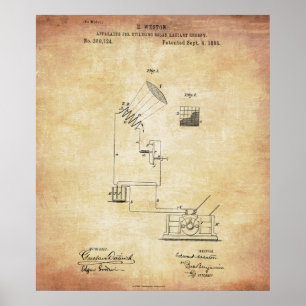 Affiche Brevet de dispositif d'énergie solaire vintage