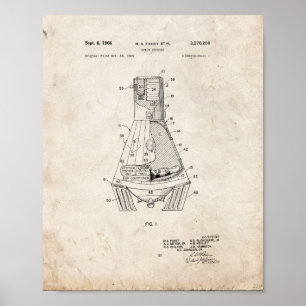 Affiche Brevet de la capsule spatiale - Vieux look